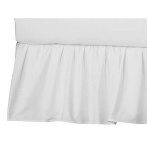 American Baby Company 100% Natural Cotton Percale Standard Crib Skirt ~ (WHITE)